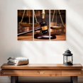 thumbnail image 2 of Elephant Stock Gavel And Scales Wall Art - Horizontal Multi Panel Canvas - Living Room Wall Decor - Profession Multi Panel - Brown And Gold Decor - 23" x 14", 2 of 4