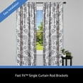 3/4"1" Black Fast Fit™ Easy Install Single Curtain Rod Brackets, by