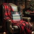 thumbnail image 3 of DriftAway Set of 2 Christmas Plaid Throw Pillow Covers Scottish Tartan Plaid Linen Soft Decorative Square Cushion Cases for Farmhouse Home Christmas Sofa Bedroom Decor Red and Green 18 x 18 Inches, 3 of 8