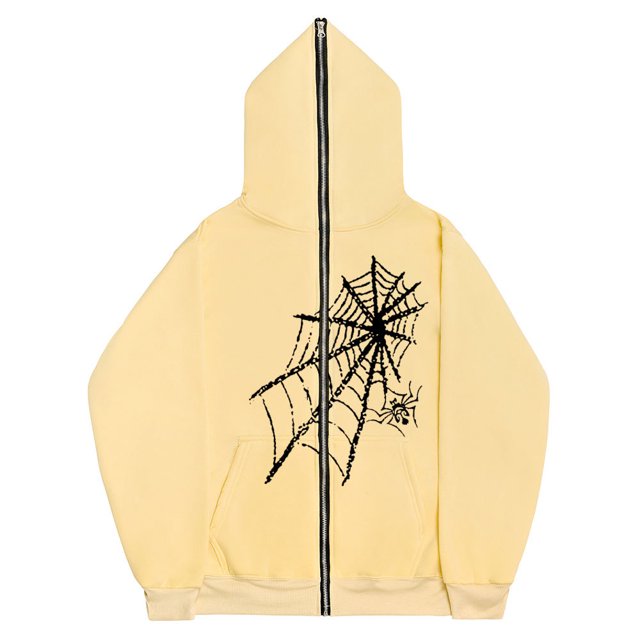 Sudaderas informales con telaraña Y2k oscura europea y americana para hombres y mujeres sudaderas con capucha pareja gótica Harajuku sudadera con cremallera de gran tamaño
