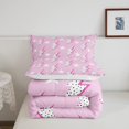 thumbnail image 4 of Lightning Flash Print Comforter Set Queen Size,Adults Bedroom Decor,Abstract Stars Polka Dots Down Comforter,Stylish Chic Bedding Set,Pink Romantic Duvet Insert, 4 of 6