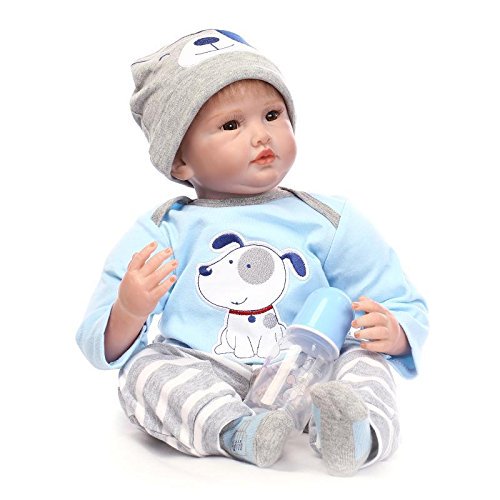 22 "Boy Alive Doll Set Hecho a mano de silicona Reborn Baby Look Real Dummy para niños Regalo Juguete Colecciona NPK DOLL 732240101536