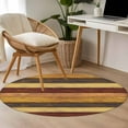 thumbnail image 5 of Vintage Wood Area Rug, Brown Wooden Broad Pastoral Style Washable Large Circle Carpet, Non Slip Round Rug for Living Room/Bedroom/Dining Room/Home Office/Dorm, 5 of 9