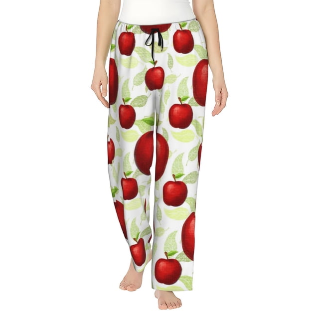 Balery Fruit Apples Pantalones de pijama para mujer, pijamas ultraligeros, pantalones de estar por casa-Medium