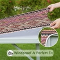 thumbnail image 6 of Pink Boho Tribal Diamonds and Triangles Pattern Square Fitted Tablecloth with Elastic Edge,Square Table Cover,Washable Elastic Table Cover for Home Kitchen Party Decor 34"x34", 6 of 6