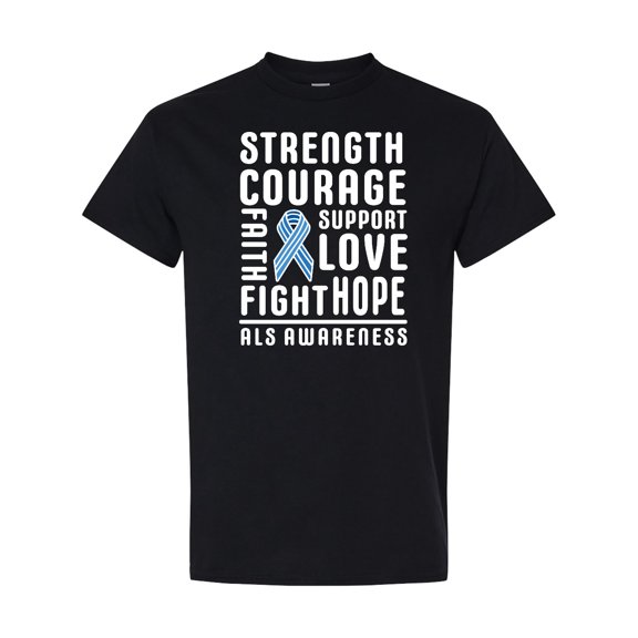 Inktastic Als Awareness Strength Courage Support T-Shirt