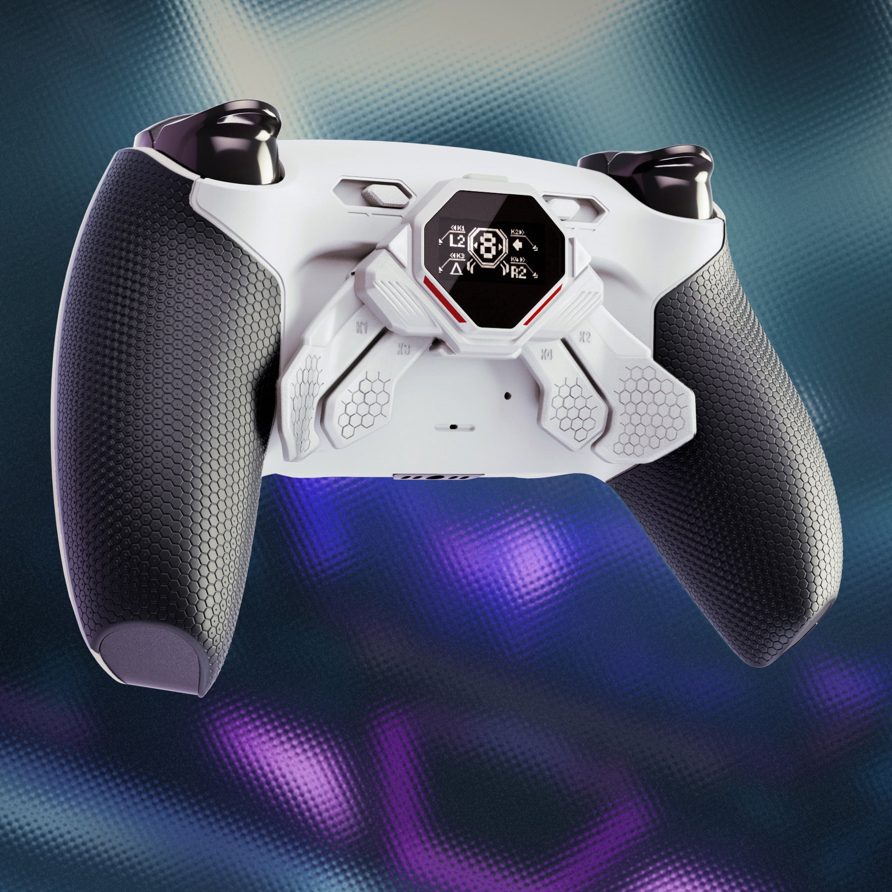 eXtremeRate SPARK Back Paddles Kit for PS5 Controller BDM-010 020 Models,Rubberized Grips Remappable 4 Back Buttons Set - White & Black