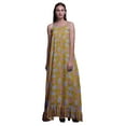 thumbnail image 1 of Bimba Robe de Nuit Imprimée Feuilles Florales & Lys pour Femmes Longue Bretelles Spaghetti Maxi Robe de Nuit Petite, 1 of 5