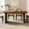 thumbnail image 4 of Tribesigns Modern Dining Table for 6 People, 63-Inch Kitchen Table with Double Robust Pedestal for Dining Room, Dark Brown, 4 of 7