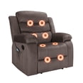 thumbnail image 7 of LOMAN KEVER Massage Heated Recliner Chair, 35" Width Recliner Sofa Chair, Living Room Chairs Manual Recliner Chair Home Theater Seating (Velvet, Brown), 7 of 7