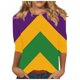 thumbnail image 2 of RKSTN Mardi Gras 3/4 Sleeve T Shirts for Women Top Oversized Crewneck Carnival Mask Print 3/4 Length Sleeve Shirt Womens Casual Round Neck Mask Tuesday Carnival Party Three Quarter Sleeve Tee Shirt, 2 of 5