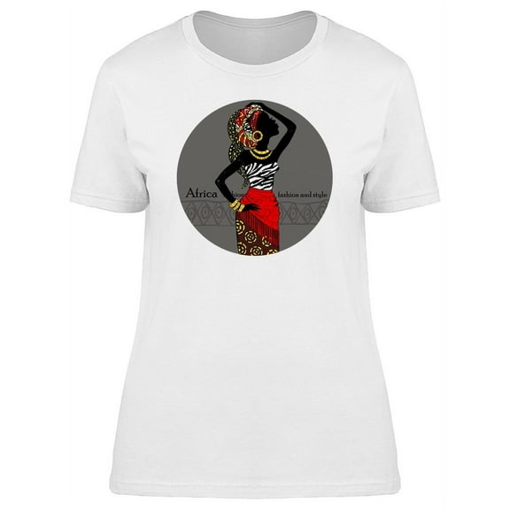 Smartprints Womens Graphic Tee - Beautiful African Woman Label - Regular Fit 100% Cotton