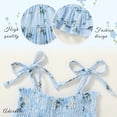 thumbnail image 4 of Vestido Happy Town para niña pequeña, estilo bohemio, halter, con volantes, azul, 4 of 7