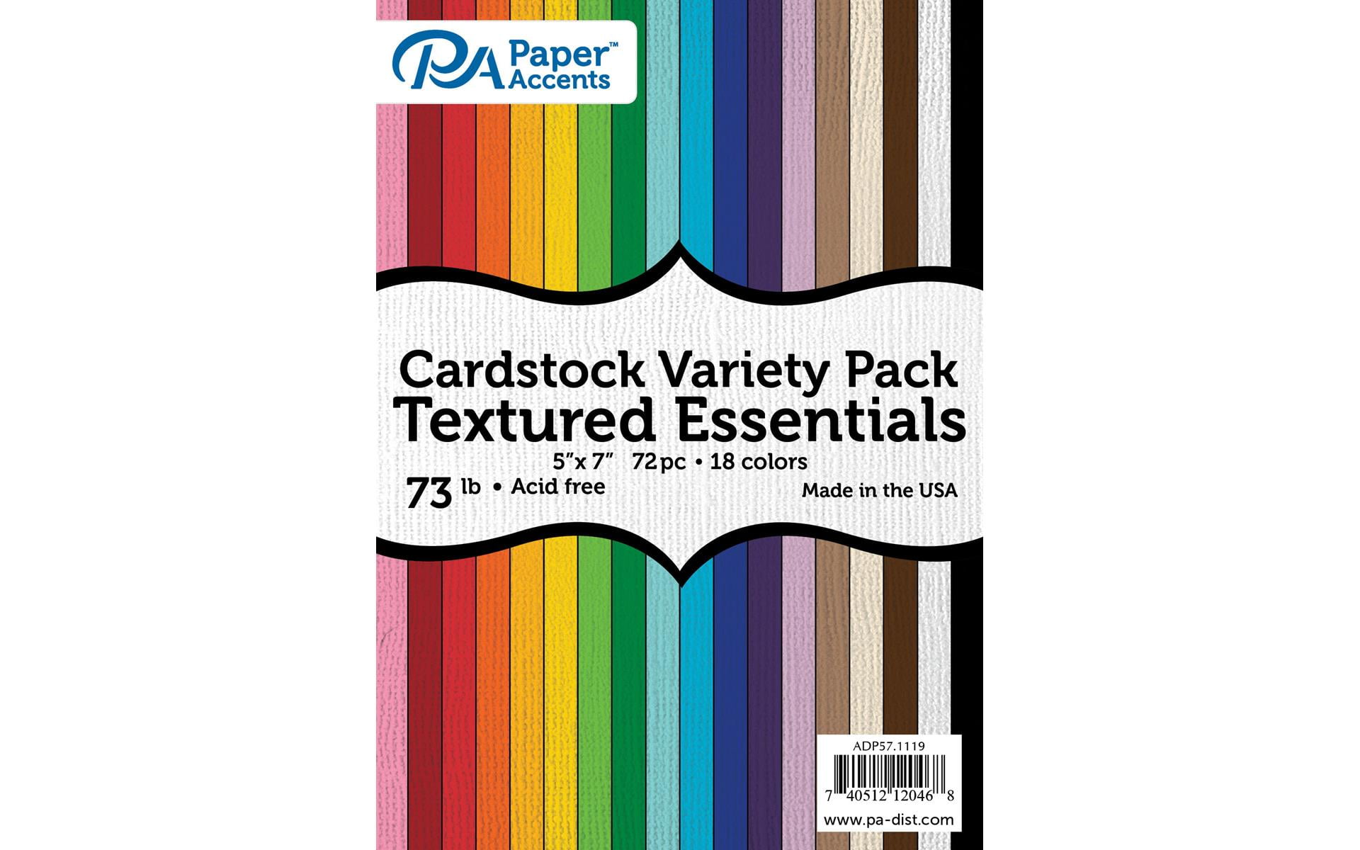 Variety Pk 5x7 72pc 73lb Textured Essential Cardstock - Walmart.com ...
