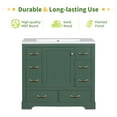 thumbnail image 2 of 36” Six Drawers Bathroom Vanity without Sink,Modern Undermount Bathroom Sink Cabinet with Multi-Functional Drawer Divider, Adjustable Shelf,Green, 2 of 9