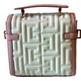 thumbnail image 5 of Balmain B-Buzz 23 Pink White Tote Crossbody Shoulder Bag Quilted Leather, 5 of 6