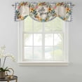 thumbnail image 2 of Tie Up Valances for Windows, Hello Spring Adjustable Valance Curtains Window Treatment for Living Room, Farmhouse Floral Eucalyptus Wood Plaid Burlap Rod Pocket Kitchen Curtains & Drapes 60x18 Inch, 2 of 9