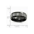 thumbnail image 6 of Solid Titanium Men's Black Titanium Men's Flat Top Beveled Edge 8mm Men's Wedding Band Ring Size 12.5, 6 of 7