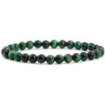 thumbnail image 1 of Bracelet Extensible en Perles Rondes de 6 mm en Oeil de Tigre Vert Teint, Unisexe 6,5 Pouces, 1 of 2