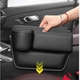 thumbnail image 6 of Car Seat Organizer 2PCS Storage Box for Car 11.02x7.09x0.79in,Leather Multifunctional Compartment with Charging Hole for Phones & Wallets(Beige), 6 of 9