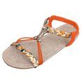 thumbnail image 3 of Mostsola Womens Sandals Open Toe Slingback Flats Summer Beach Shoes Braided Strap Beaded Sandals, 3 of 9