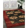 thumbnail image 2 of Ahgly Company Indoor Round Abstract Dark Red Abstract Area Rugs, 3' Round, 2 of 6