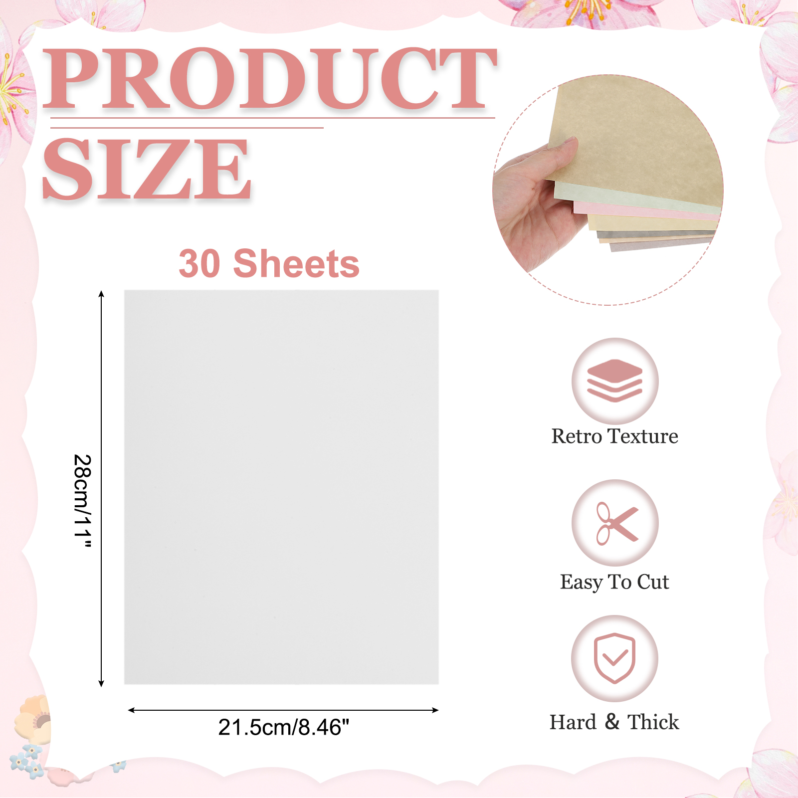 Uxcell 30 Sheets Parchment Paper 8.5 x 11 Inch Vintage Cardstock 180 GSM Parchment Printer Paper Sheet for Invitations DIY Cards Menus Certificates Paper Crafts Drawing(White)