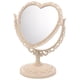 thumbnail image 4 of EeaseMX Espejo de tocador de sobremesa con aumento de doble cara y rotación de 360 grados (forma de corazón, beige), 4 of 7