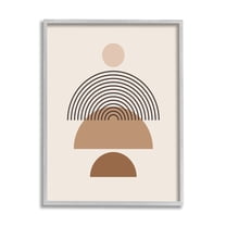 Stupell Industries Boho Arch Shapes Abstract Painting Gray Framed Art Print Wall Art, 24 x 30