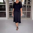thumbnail image 4 of LEKODE Knit Sets Two Piece Women Ribbed Knit Skirt Top Set for Women Sweatsuits Women 2 Piece Outfit Long Skirt Pencil Skirt for Women Sets for Women Clothing Two Piece Black M, 4 of 9