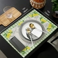 thumbnail image 6 of Lemon Green Plaid Placemats Set of 4,Non Slip Washable Table Mats Set, Watercolor Summer Fruit Lemon Green Leaves Table Placemats for Kitchen Dining Table,Wedding Holiday Party Decoration, 6 of 6