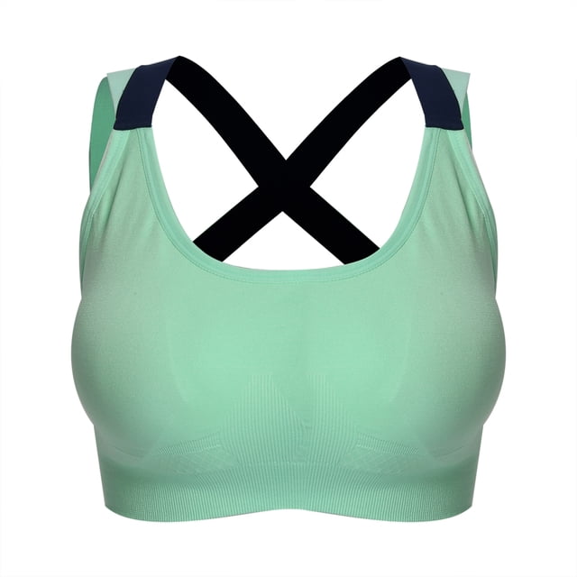 Fitness Yoga Entrenamiento Sujetador deportivo Mujer Gimnasio Correr Top acolchado a prueba de golpes Verde S