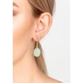 thumbnail image 2 of Latelita Petite Drop Earrings 18ct Gold Plated Sterling Silver Drop Natural Gemstone  Pear  Aqua Chalcedony Green  Gold Perfect Partywear March, 2 of 4