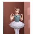 thumbnail image 4 of LYMAYTER ‌Toddler Ballerina Set Girls Short Sleeve Dance Ballet Leotards Skirt Combo Suit 3Y-11Y, 4 of 8