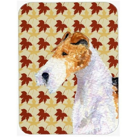 

Fox Terrier Fall Leaves Portrait Glass Cutting Board - Large