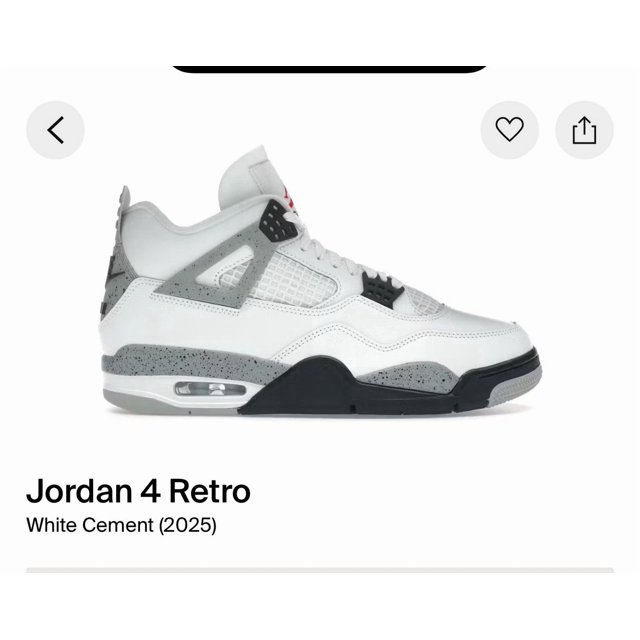 Ni - ke 2025 Classic Air Jordan 4 Retro OG White Cement Men's Sport basketball shoes