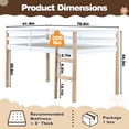 thumbnail image 6 of Twin Loft Bed with Ladder and Guardrails for Boys Girls, SESSLIFE Low Height Solid Wood Bed Frame, Space Saving Loft Bed with Under Bed Reading Nook, Play Area, Storage Space, White+Natural, 6 of 7
