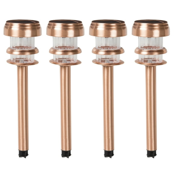 Pure Garden Solar Lights Outdoor Waterproof Garden Lights 4-Pack, Copper