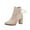 Beige, variant on Fesfesfes Fall Boots Women Solid Splicing Bandage Retro High Heel Round Boots Shoes US:7(39)