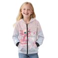 thumbnail image 2 of FKELYI Pink Axolotl Snowman Print Kids Hoodies with Full Zipper Cosy Sweatshirt Jacket with Pockets for Girls Fleece Hooded Top Streetwear for School Home, S, 2 of 6