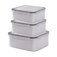 thumbnail image 2 of Skegnu 3 Pack Fruit And Vegetable Storage Containers For For Fridge Draining Fresh Container 3 In 1 Product Storage Container With Lid And Colander Kitchen Organizers And Storage Under $10, 2 of 9