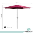 thumbnail image 3 of Sombrilla Para Exterior Jardin Playa 2.7mts Acero Reforzada rojo Sky Green HJSB25140001, 3 of 8