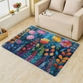 thumbnail image 2 of Floral Rugs for Living Room - Floral Rug & Home Decor, Cute Flower Botanical Rugs for Entryway, Washable Rugs, 3x5 Area Rug, Non Slip Small Indoor Door Mat, Kids Girls Wildflower Carpet, 2 of 7