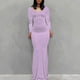 thumbnail image 2 of Vestido largo ajustado sin espalda, de color liso y cuello en V, para mujer: estilo informal y sexy para fiestas, trabajo y vacaciones, 2 of 8