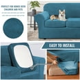 thumbnail image 5 of TOPCHANCES Modern Velvet Plush 3 Piece High Stretch Sofa Slipcover Sofa Cover Furniture Protector Form Fit Luxury Thick Velvet Sofa Cover for 2 Cushion Couch, Machine Washable, 5 of 9