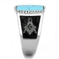 thumbnail image 3 of Anillo Color Plata Para Hombres de Acero Inoxidable Turquesa con Mason, 3 of 4