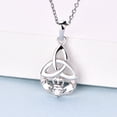 thumbnail image 4 of JO WISDOM 925 Sterling Silver Irish Celtic  Knot  Heart Claddagh Pendant Necklace With Birthstones Jewelry For Women, 4 of 5