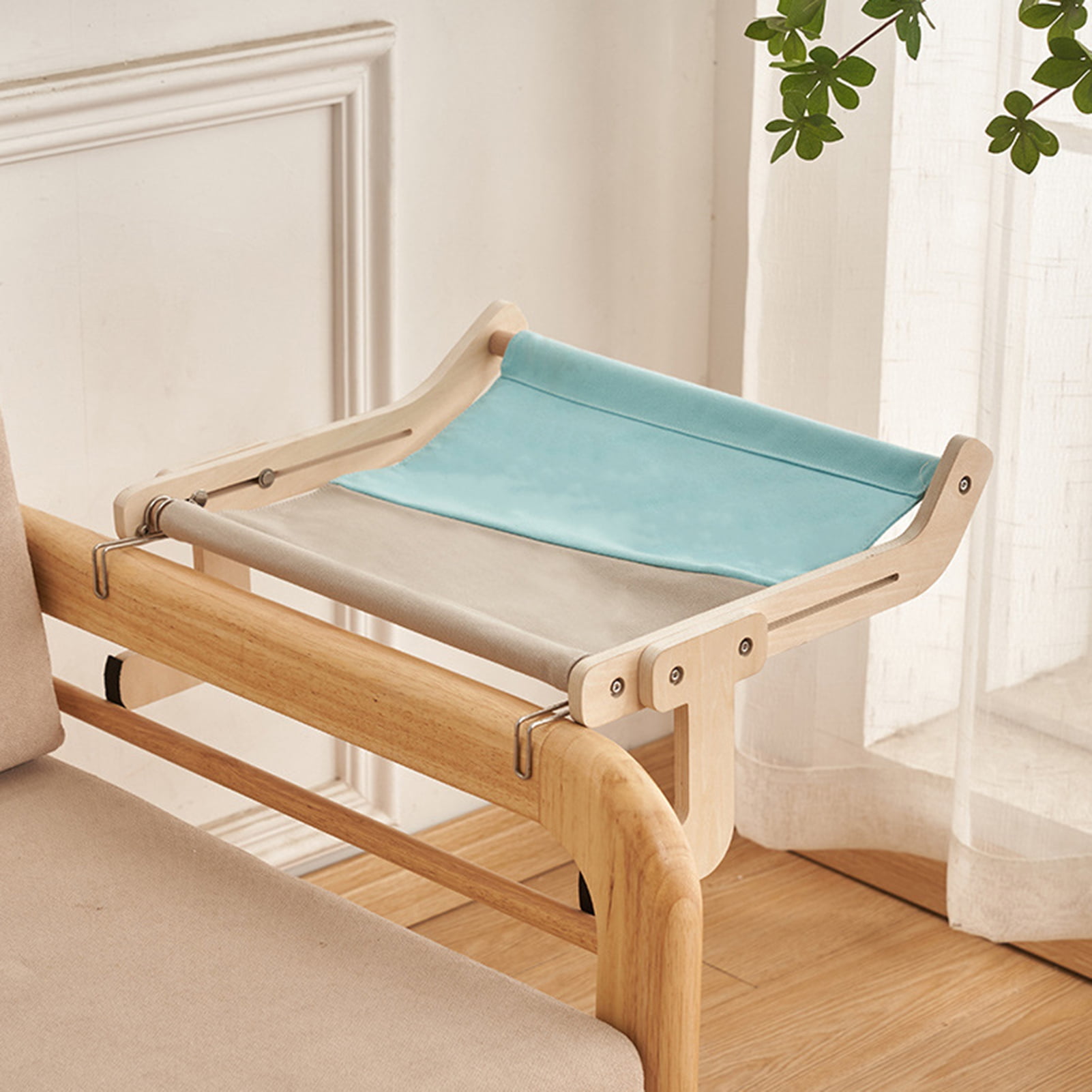 Hanging Cat Hammock Removable Seat Soft Strong Load Bearing Convenient Wall Pet Cat Hammock Pet Supplies-Blue