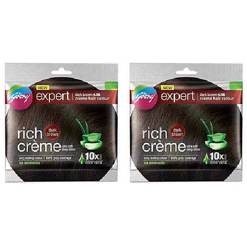 Pack Of 2 - Godrej Expert Dark Brown Creme Hair Color - 20 Gm (1 Oz) - Pack Of 2 - Godrej Expert Dark Brown Creme Hair Color - 20 Gm (1 Oz) -