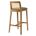 thumbnail image 6 of Bar Stool Chair Barstool, Gray, Fabric, Wood, Rattan, Bar Pub Cafe Bistro Dining Kitchen Hospitality Restaurant, Modern Contemporary, HB37098, 6 of 9